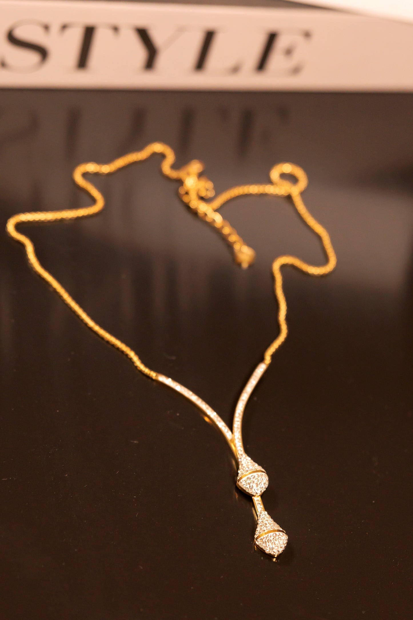 Full bling diamond zircon necklace.