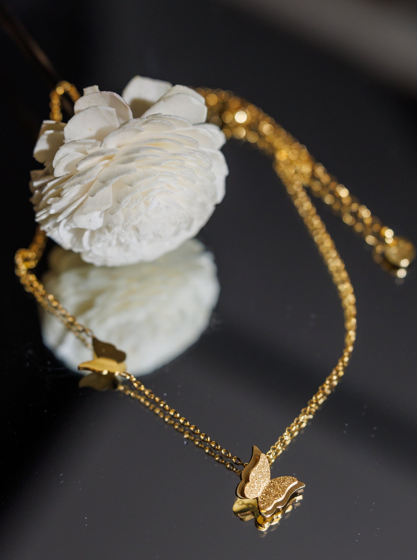 French Vintage Fashion style Butterfly 18k gold plating Temperament necklace.
