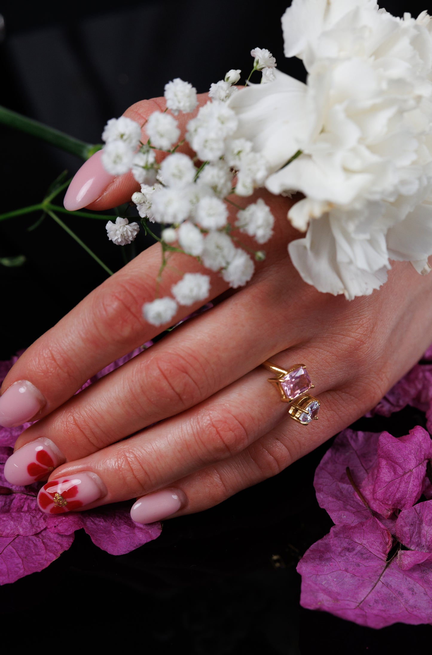 18K Gold Zircon Ring Size