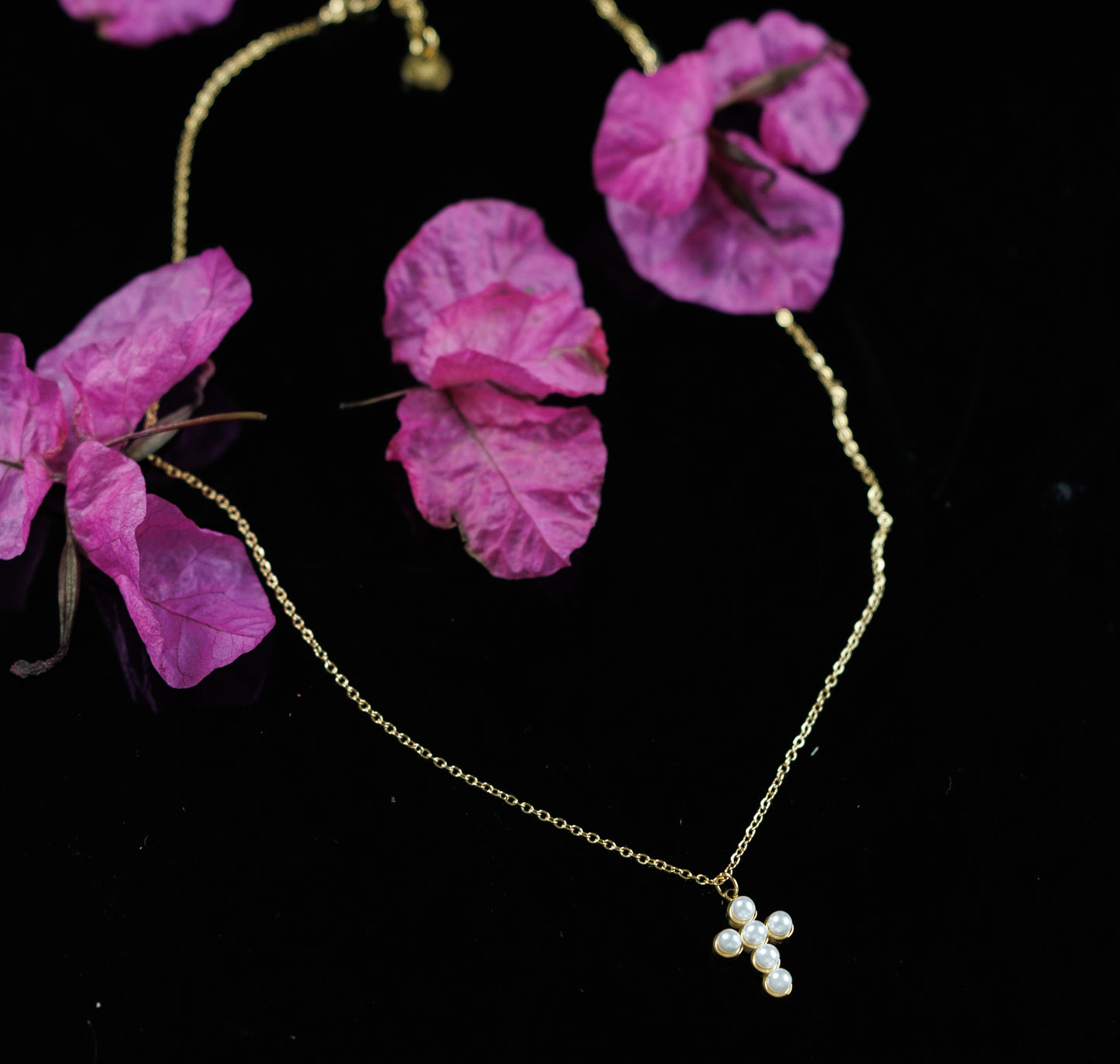 Pearl cross necklace