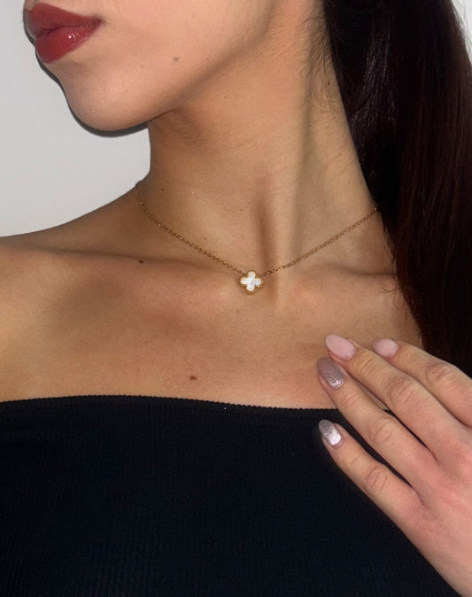 Elevate your look with our Four Leaf necklaces. Crafted from luxurious stainless steel, this gold clover necklace brings a touch of sophistication.