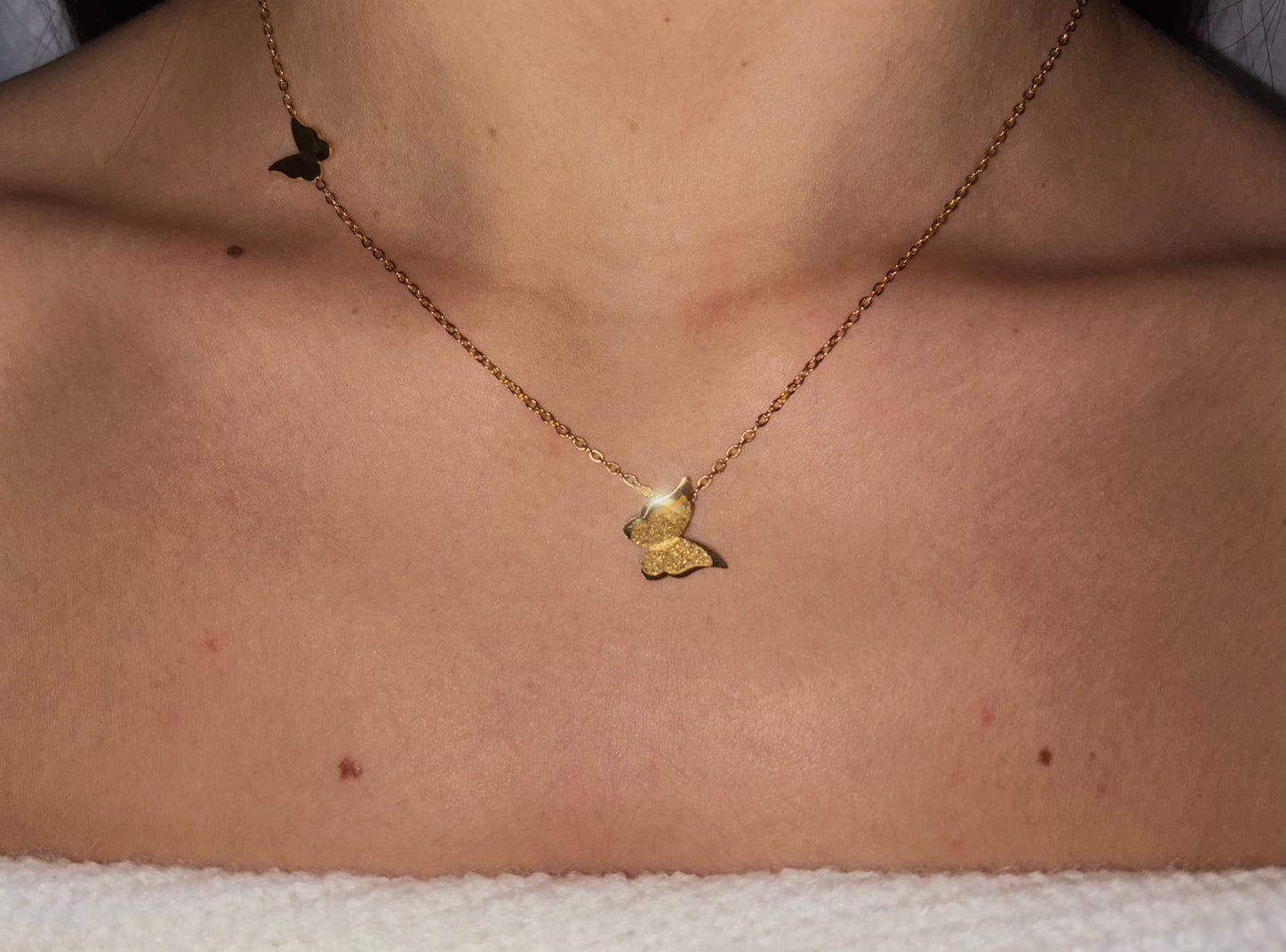 French Vintage Fashion style Butterfly 18k gold plating Temperament necklace.