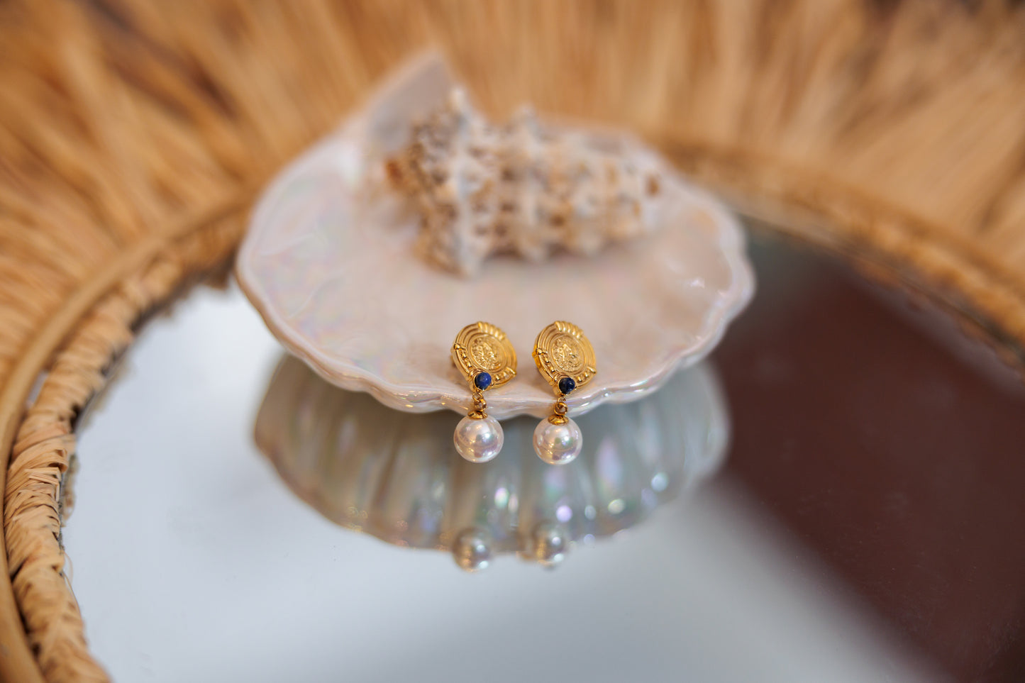 Gemstone luxury earrings.