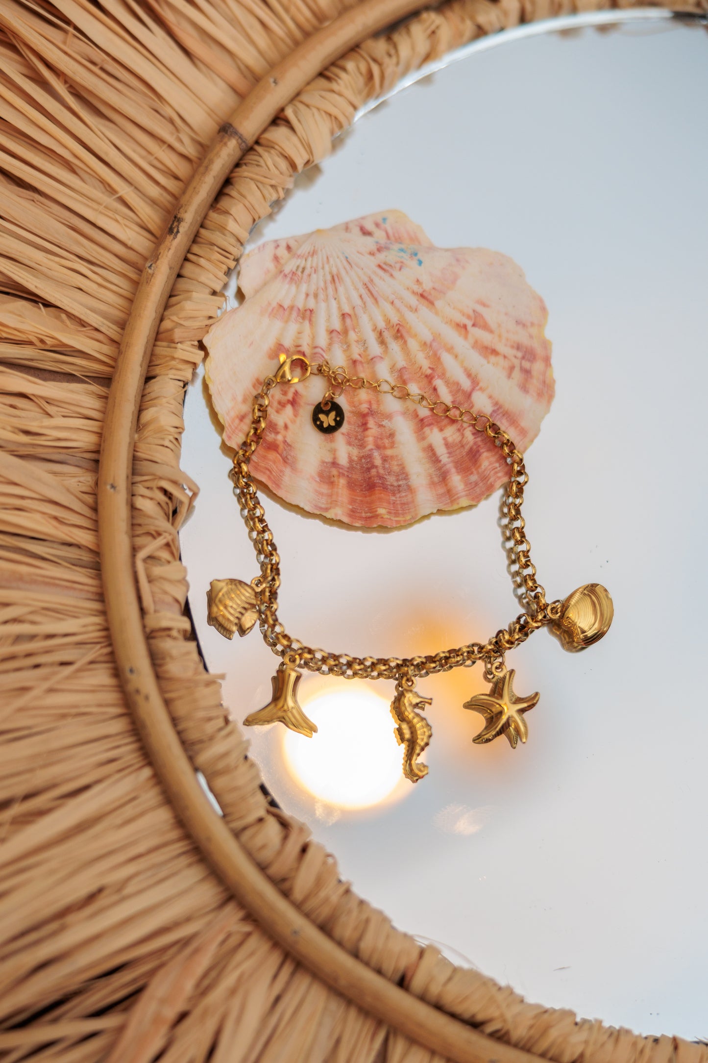 18K Gold-Plated Ocean Charm Bracelet – Stainless Steel