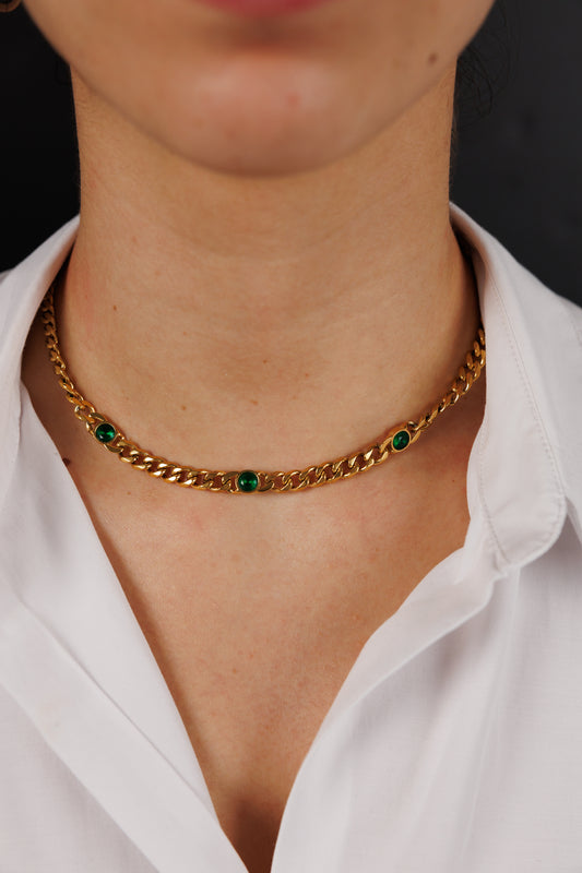 Roman zircon chain necklace
