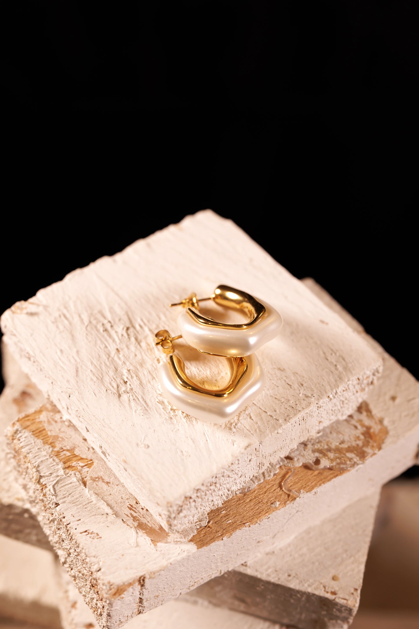 Pearl Horseshoe Hoop Earrings