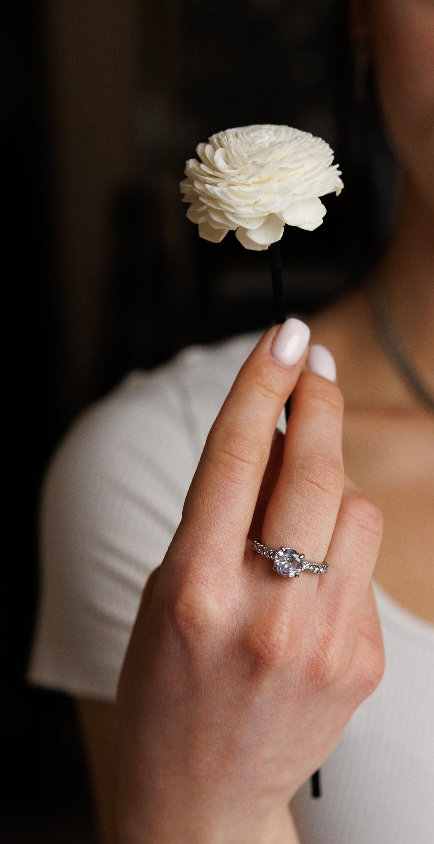 Solitaire Ring with Sparkling Zircon – Size 8